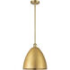 Ballston Dome LED 12 inch Satin Gold Pendant Ceiling Light