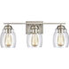 Calistoga 3 Light 22 inch Brushed Nickel Vanity Light Wall Light