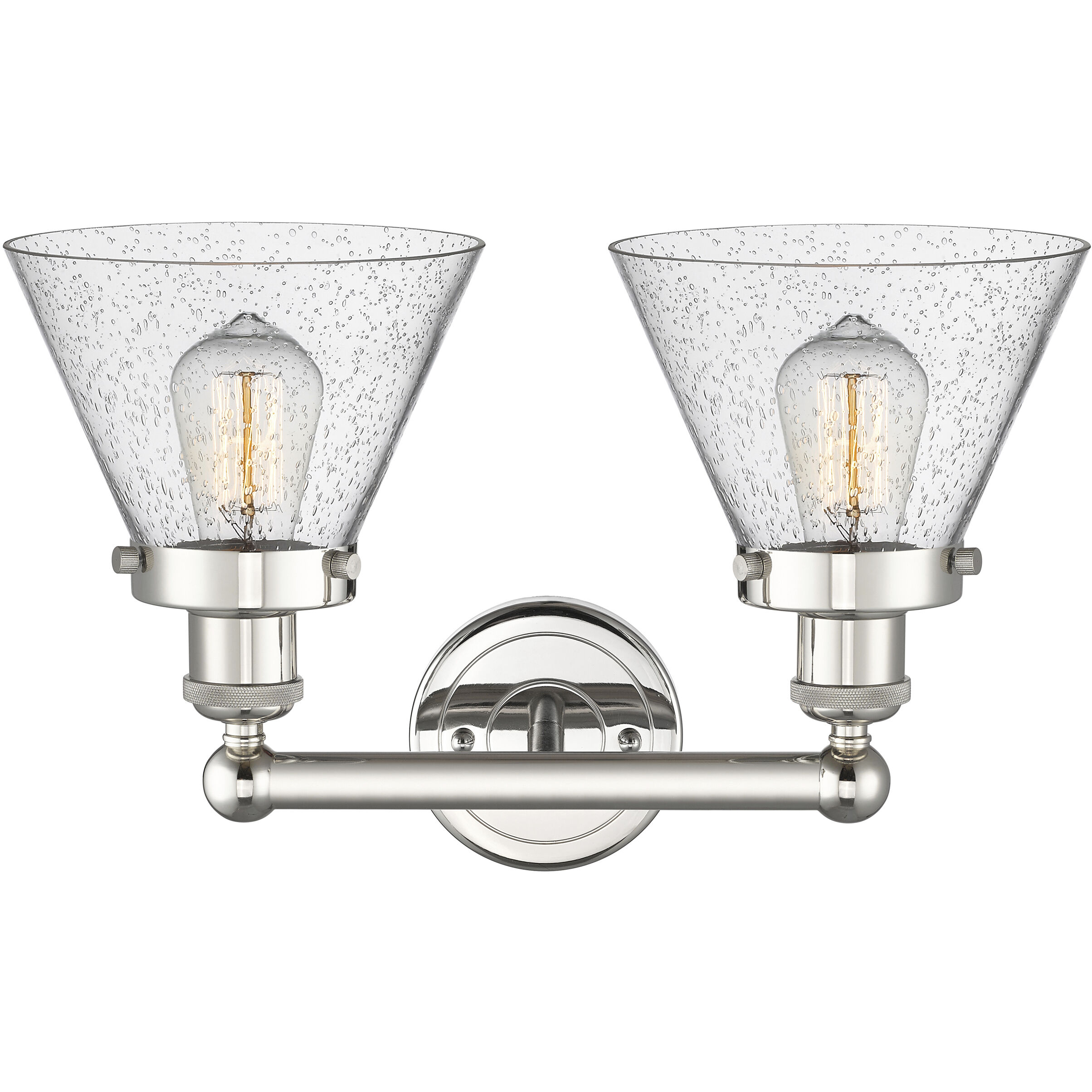 Cone 2 Light 15.5 inch Polished Nickel Bath Vanity Light Wall Light in Seedy