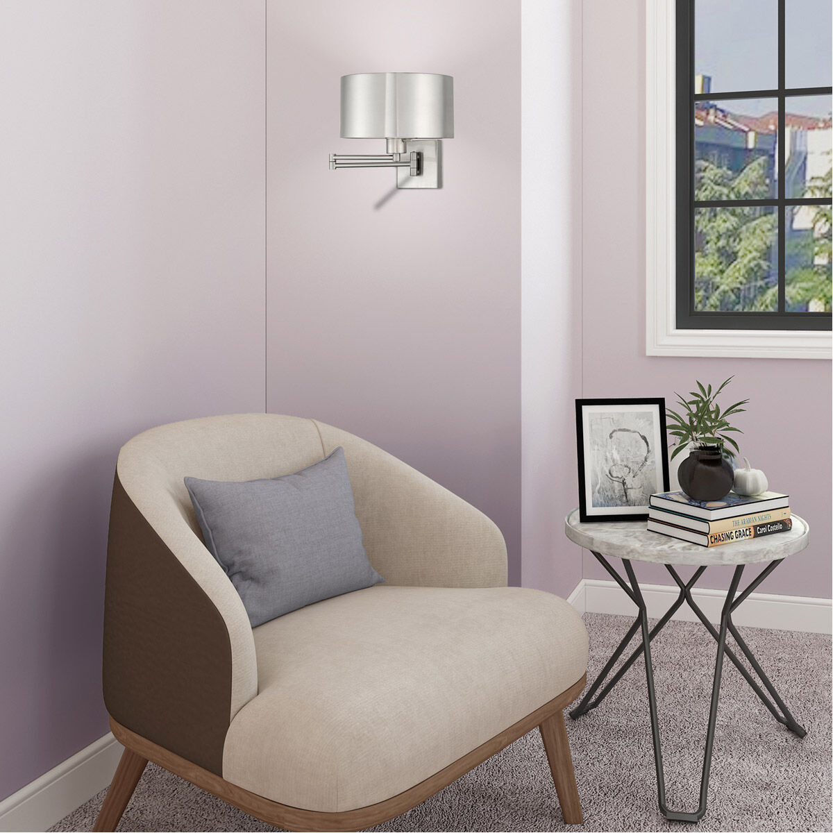 Allison 24 inch 100.00 watt Brushed Nickel Swing Arm Wall Lamp Wall Light