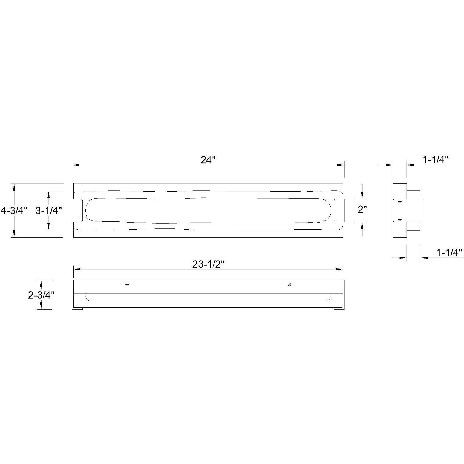 Hiltic LED 24 inch Matte Black Outdoor Wall Sconce