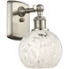 Ballston White Mouchette 1 Light 6 inch Brushed Satin Nickel Sconce Wall Light