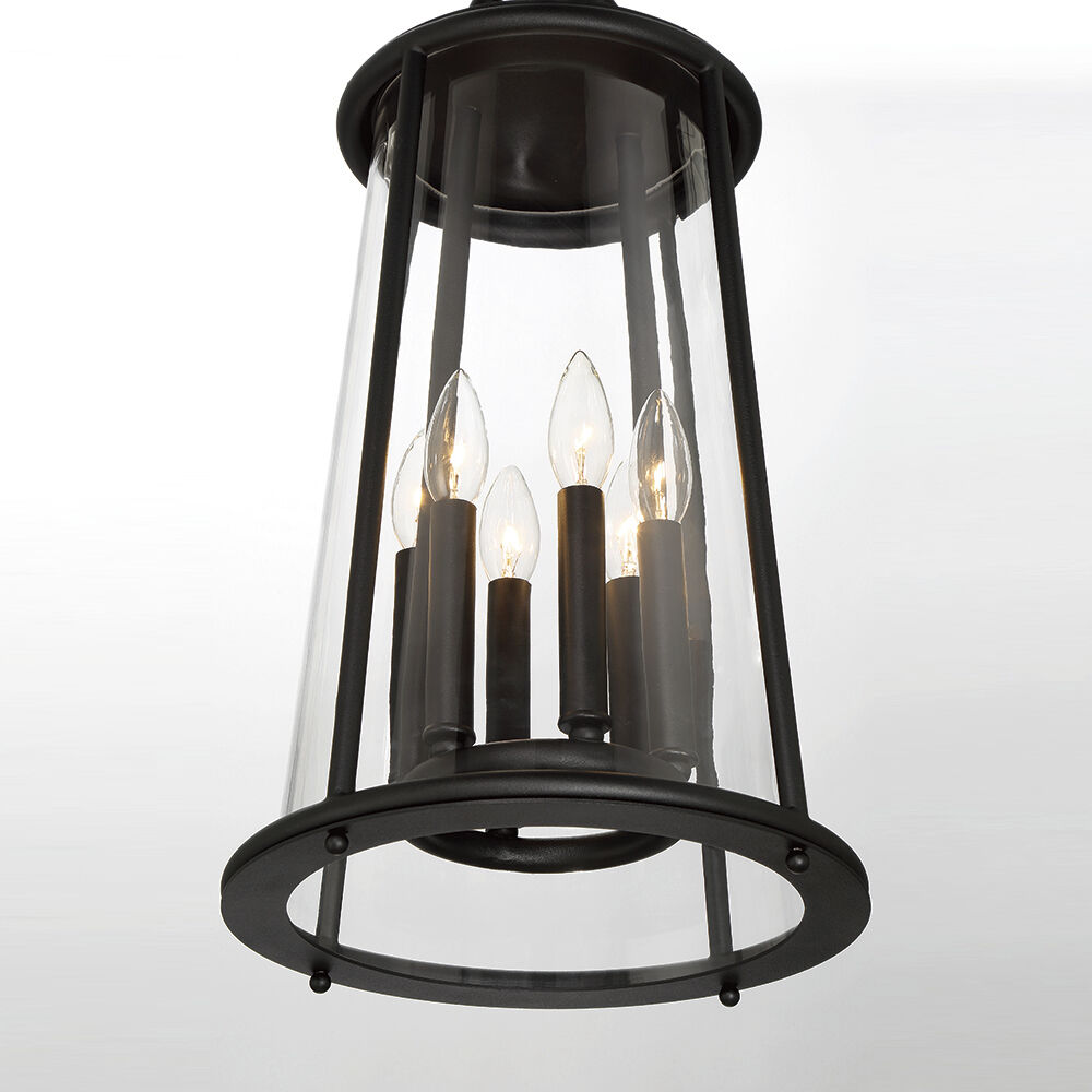 Daulle 6 Light 12 inch Satin Black Outdoor Pendant