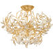 Maybrook 4 Light 22 inch Vintage Gold Leaf Semi Flush Ceiling Light