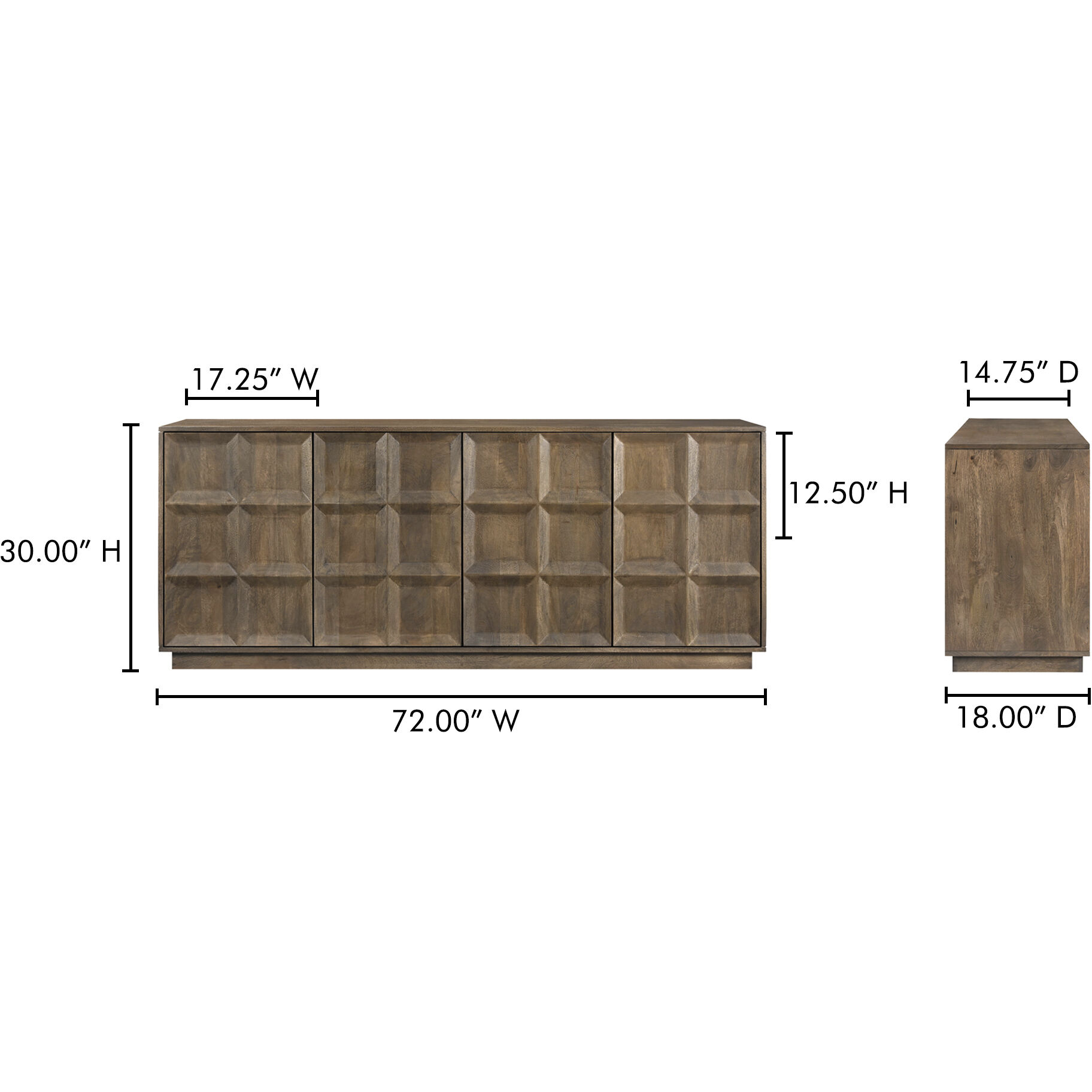 Bowen 72 X 18 inch Brown Sideboard