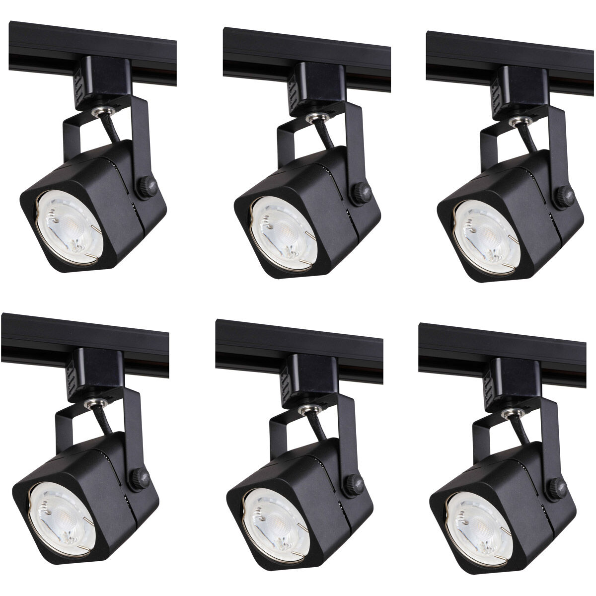 Signature 1 Light Matte Black Track Light Head Ceiling Light, Pack of 6