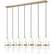 Cayden 7 Light 54 inch Modern Gold Linear Chandelier Ceiling Light