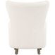 Ingel White Faux Sheepskin and Walnut Wingback Armchair
