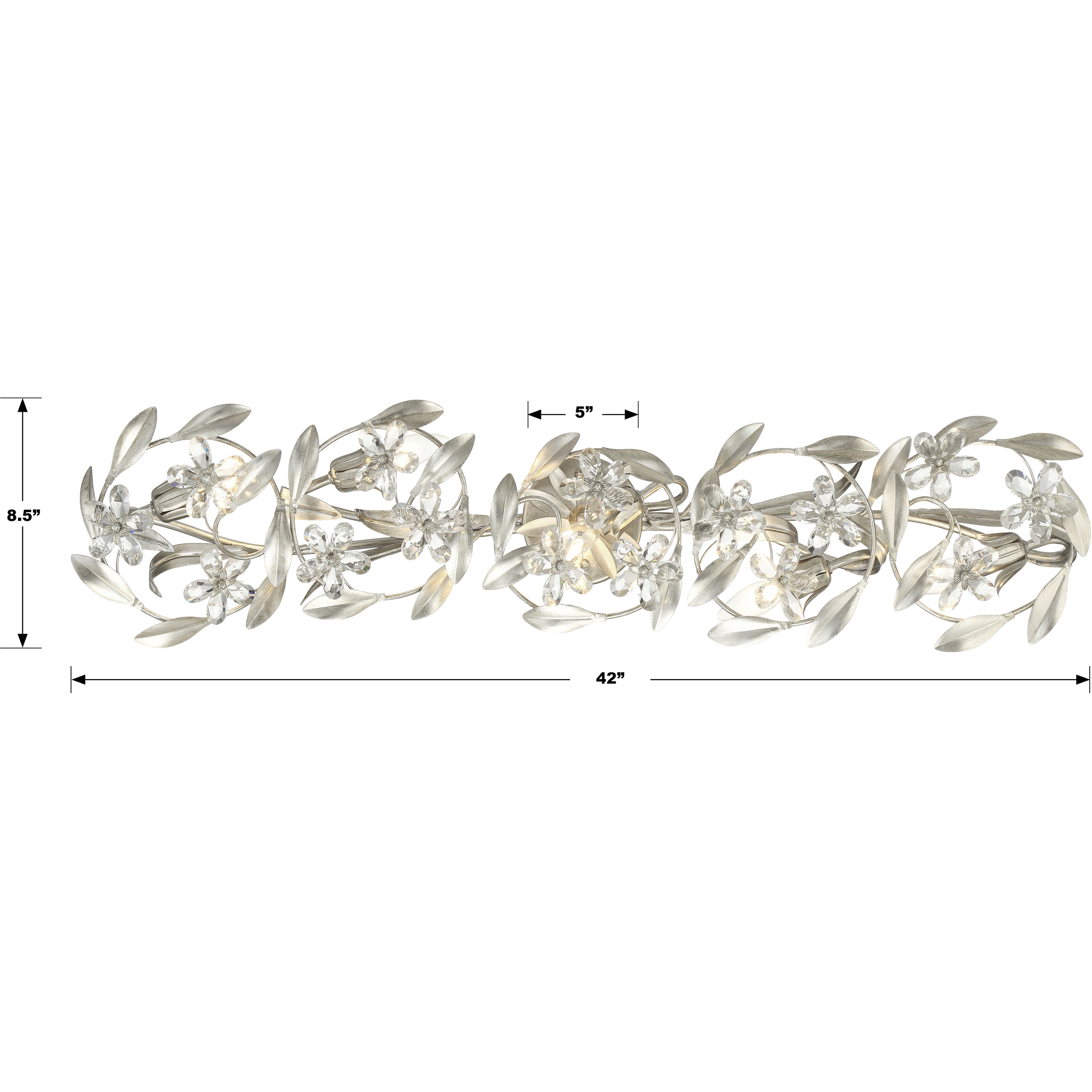 Marselle Bath Vanity Light Wall Light in Antique Silver