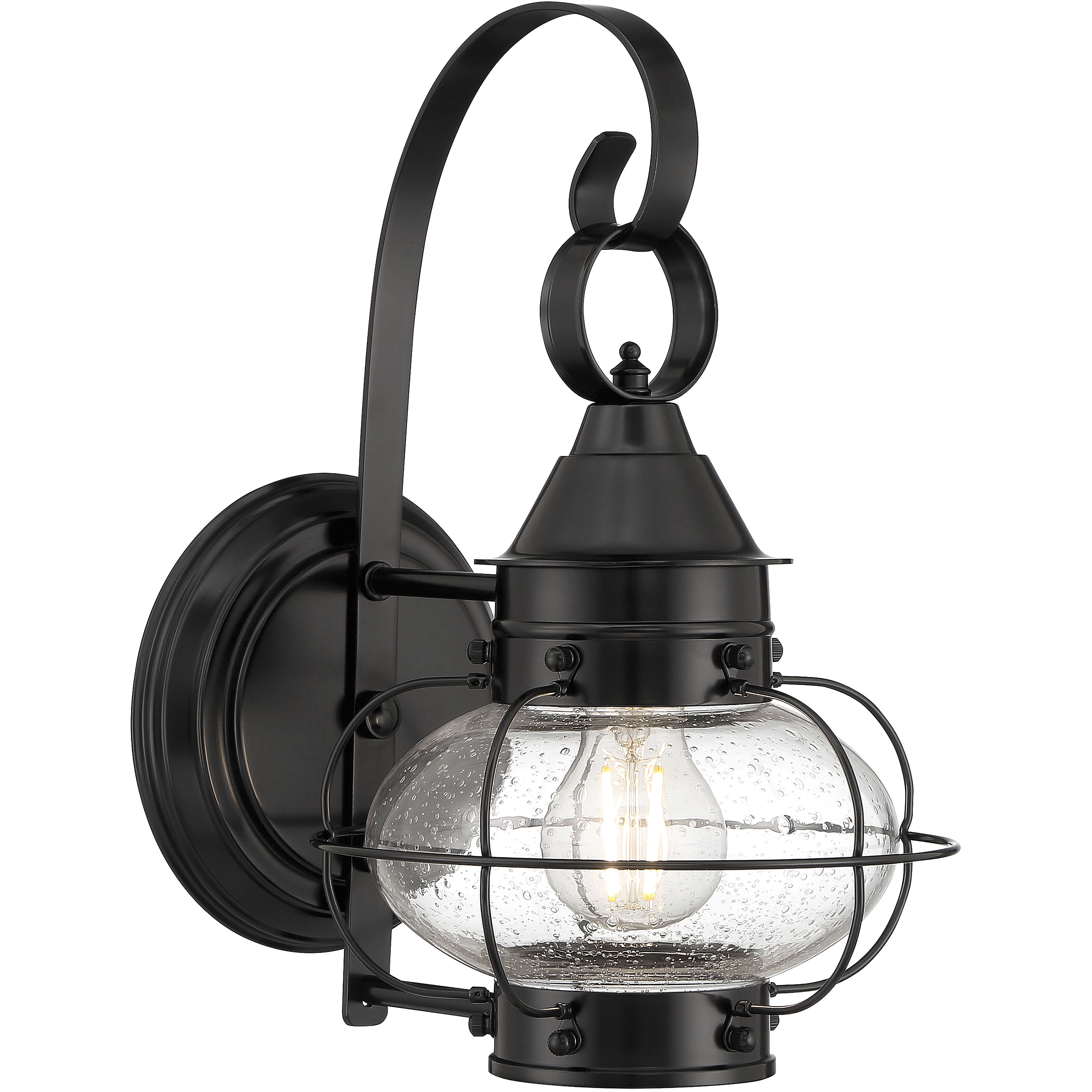 Cottage Onion 1 Light 13.75 inch Black Outdoor Sconce