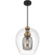 Amesbury 1 Light 15.75 inch Coal and Oxidized Aged Brass Pendant Ceiling Light