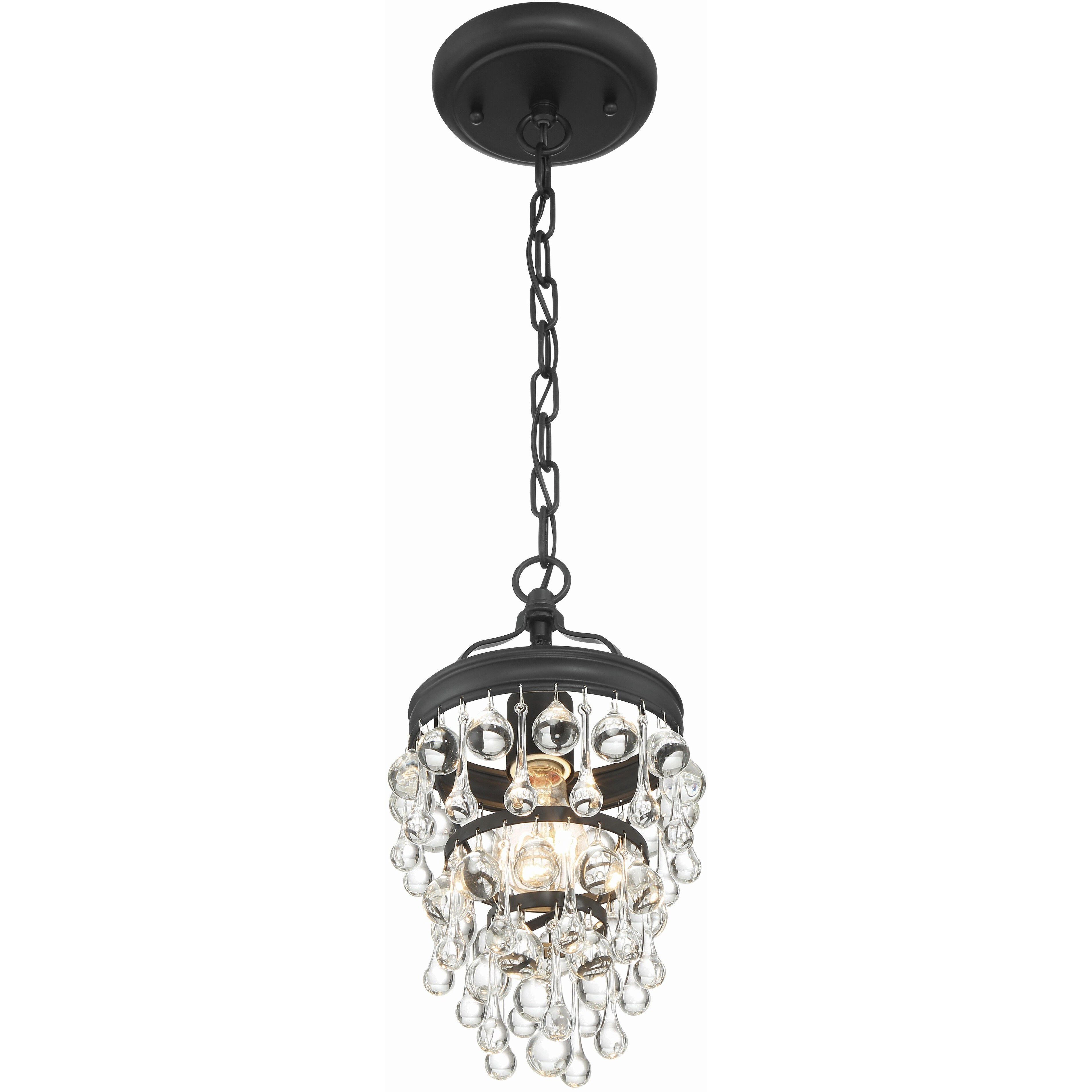 Calypso 1 Light 7.25 inch Matte Black Chandelier Ceiling Light