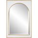 Crisanta 37.5 X 25 inch Gloss White and Antiqued Gold Leaf Mirror