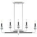 Davidson 5 Light 37 inch Black and Chrome Linear Chandelier Ceiling Light