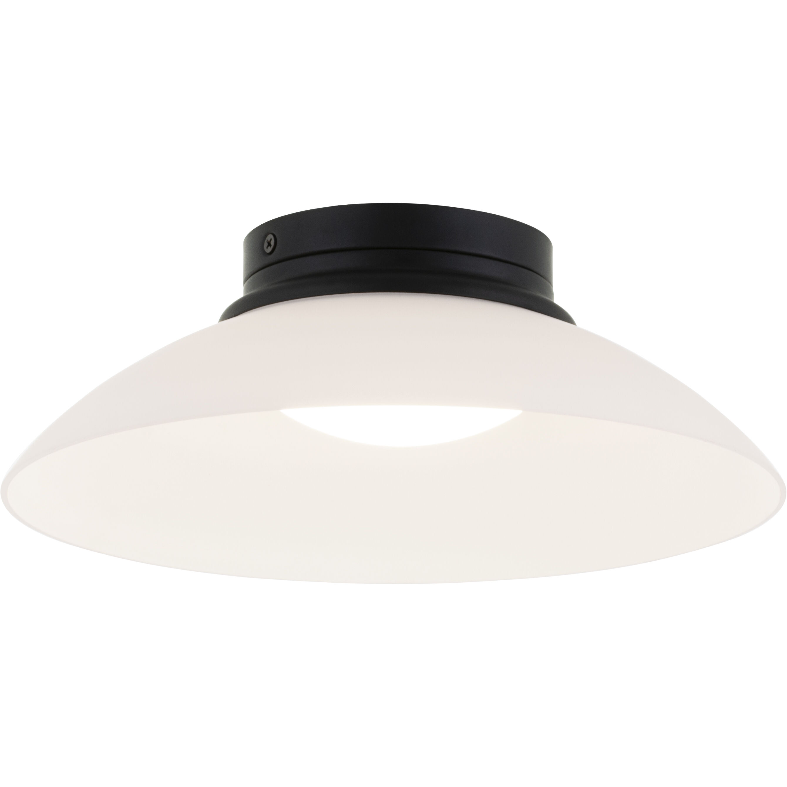 Luna LED 11.88 inch Matte Black Flush Mount Ceiling Light in Matte Black and Frosted Glass