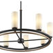Fusion Collection - Tilburg Family 8 Light 32.5 inch Matte Black and Brass and Opal Chandelier Ceiling Light in 32.5" D x 32.5" W x 18" H, EVOLV