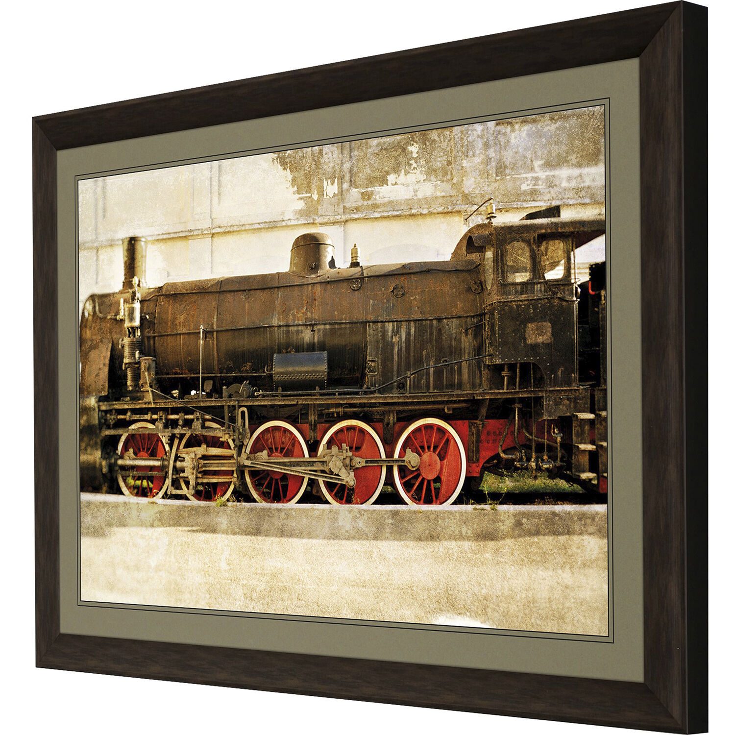 Travel Brown and Beige and Neutral and Red Framed Art