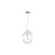 Industrial 1 Light 12 inch Polished Nickel Mini-Pendant Ceiling Light