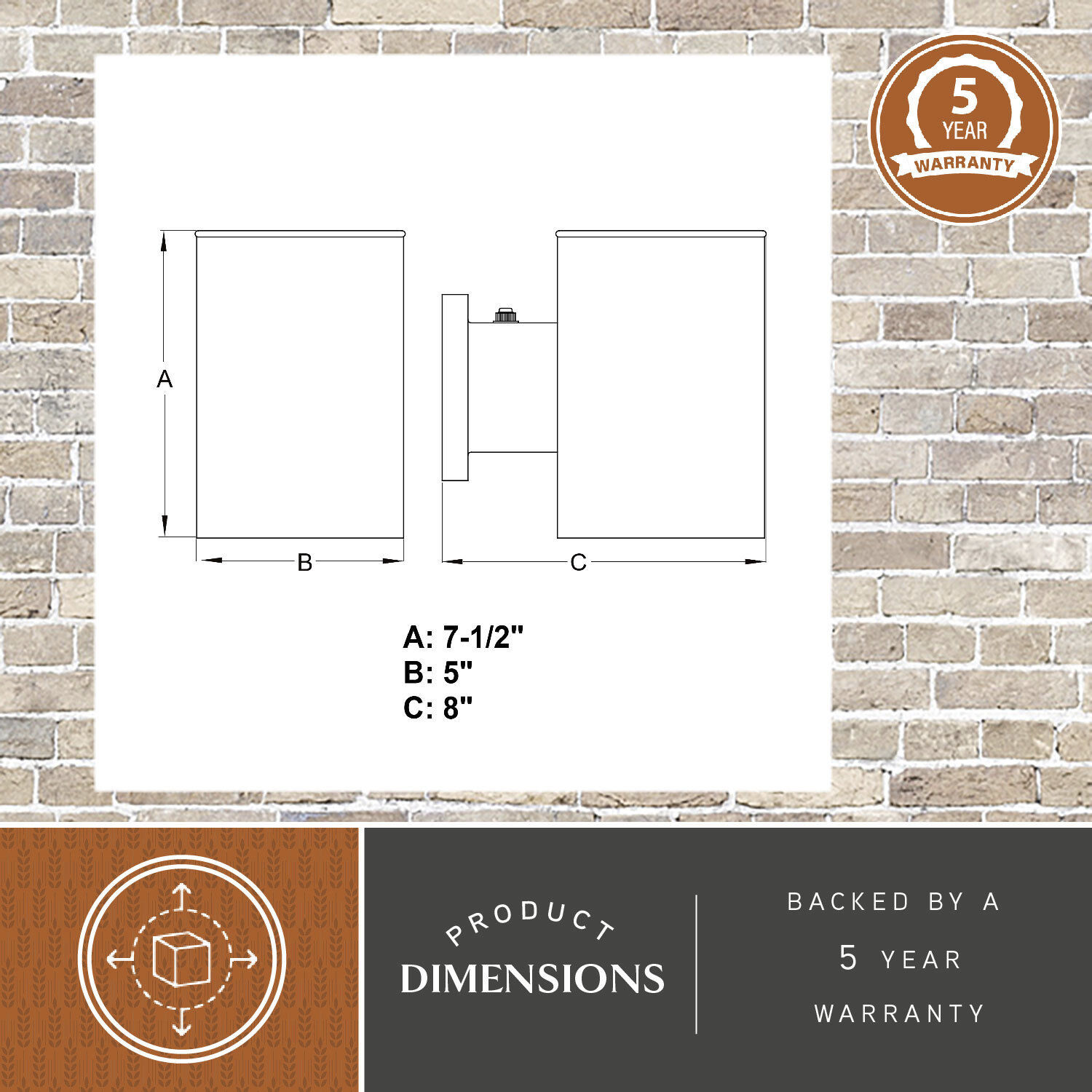 Chiasso LED 7.5 inch Textured Black Outdoor Wall