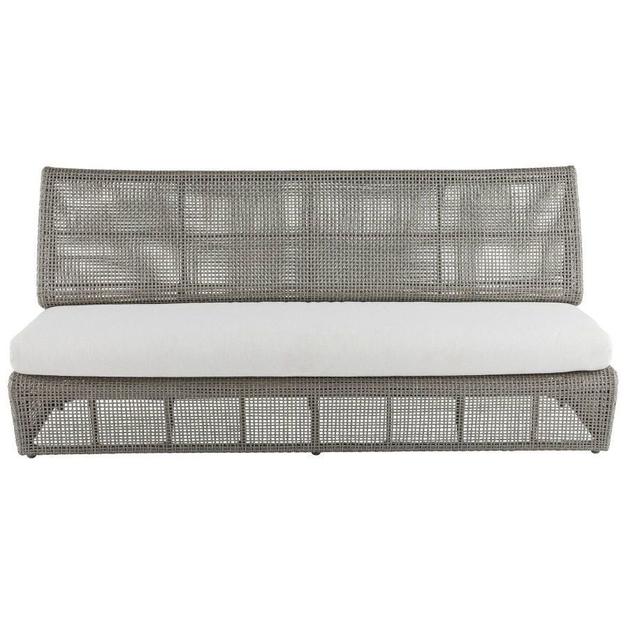 Dupont Pearl and Weathered Gray Outdoor Sofa
