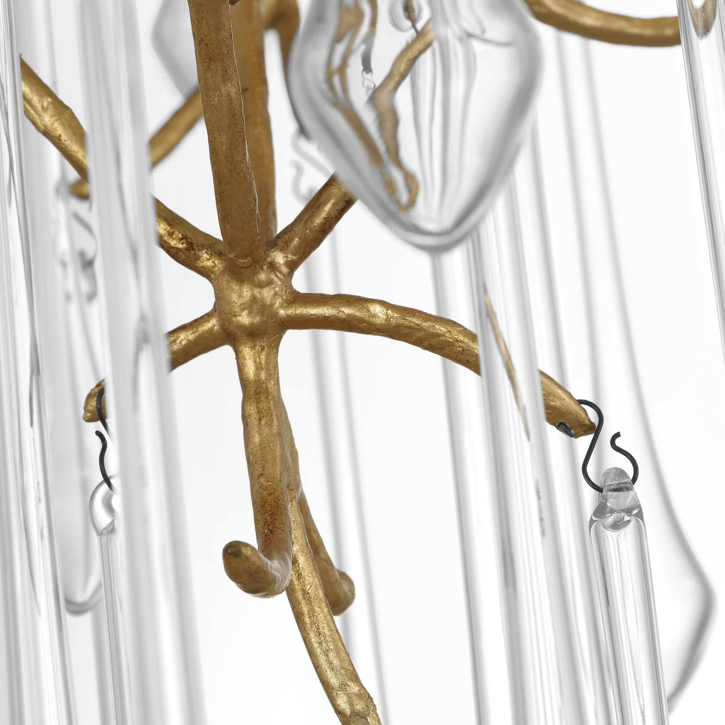 Julie Neill Rayne LED 34 inch Gilded Iron Entry Chandelier Ceiling Light