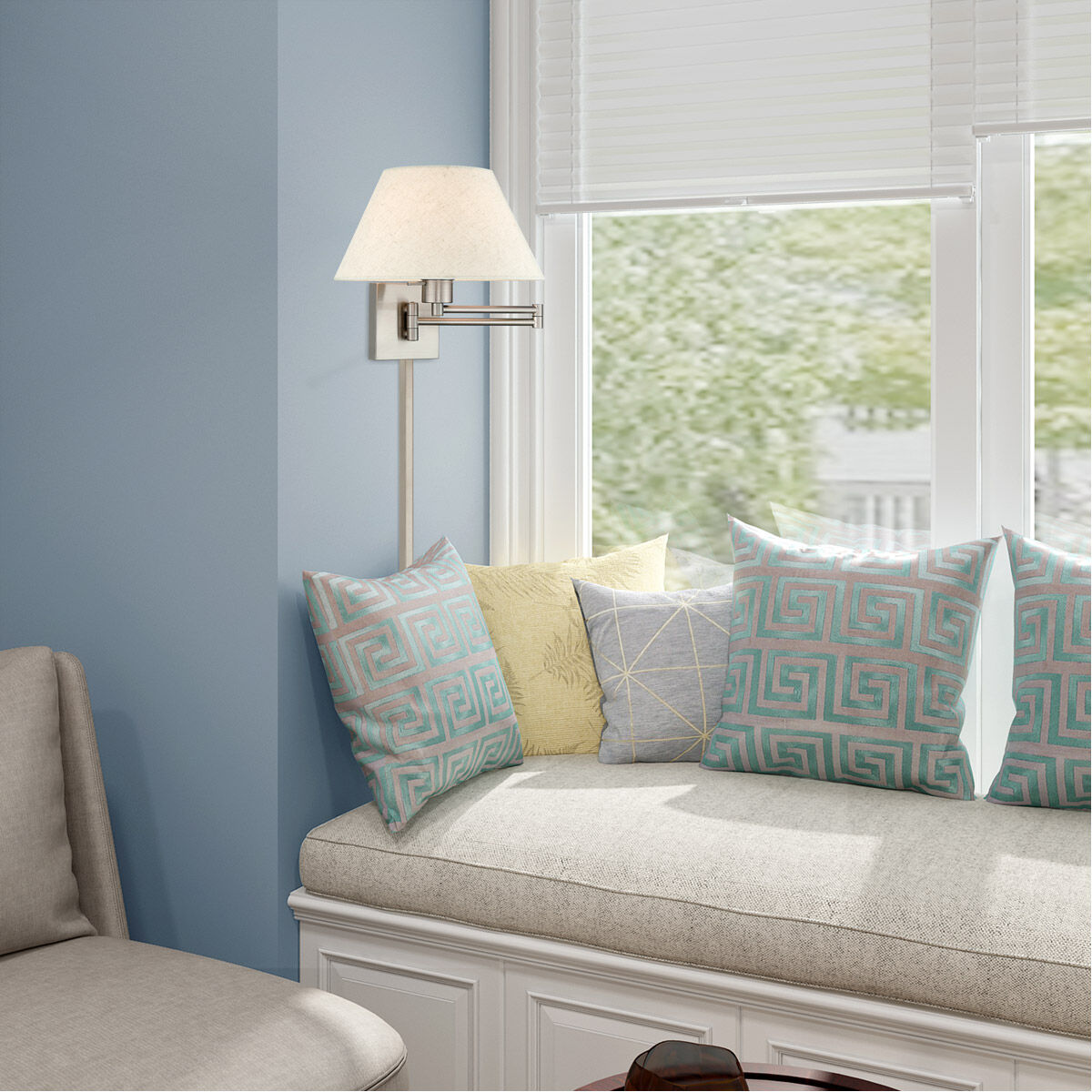 Allison 25 inch 100.00 watt Brushed Nickel Swing Arm Wall Lamp Wall Light