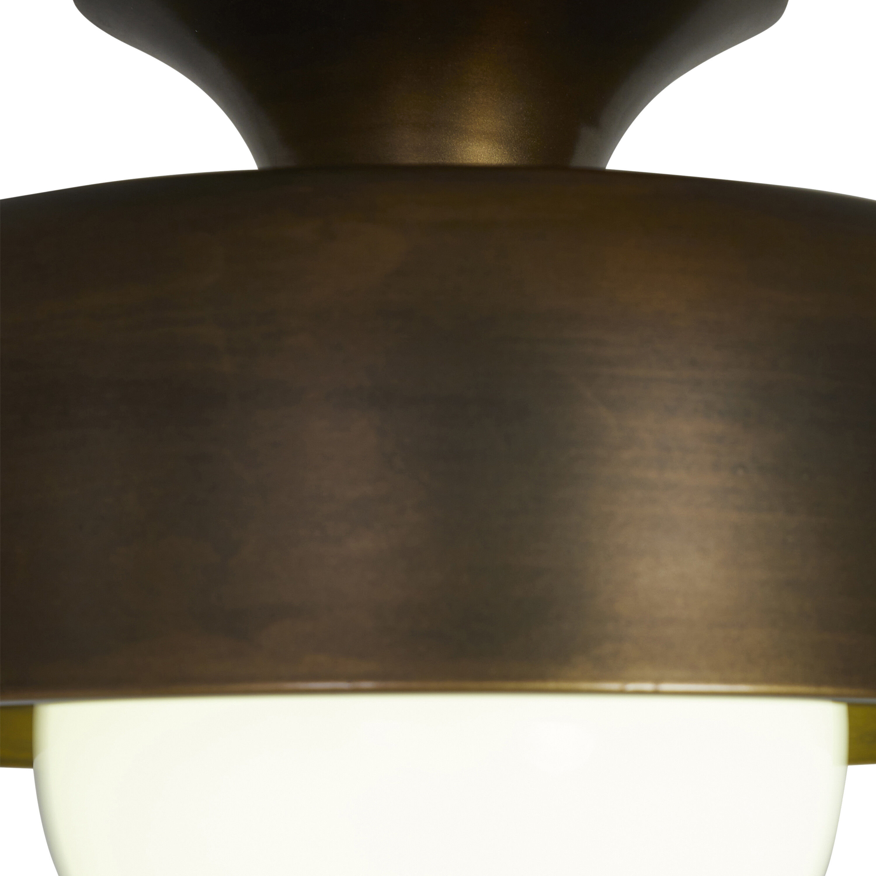 Flare 1 Light 11 inch Aged Brass Flush Mount Ceiling Light
