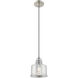 Art Glass 1 Light 7 inch Brushed Nickel Mini Pendant Ceiling Light