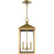 Nyack 3 Light 8.25 inch Antique Brass Outdoor Pendant Lantern