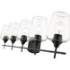 Joliet 5 Light 38 inch Matte Black Vanity Wall Light