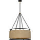 Windward Passage 6 Light 27 inch Coal And Soft Brass Pendant Ceiling Light