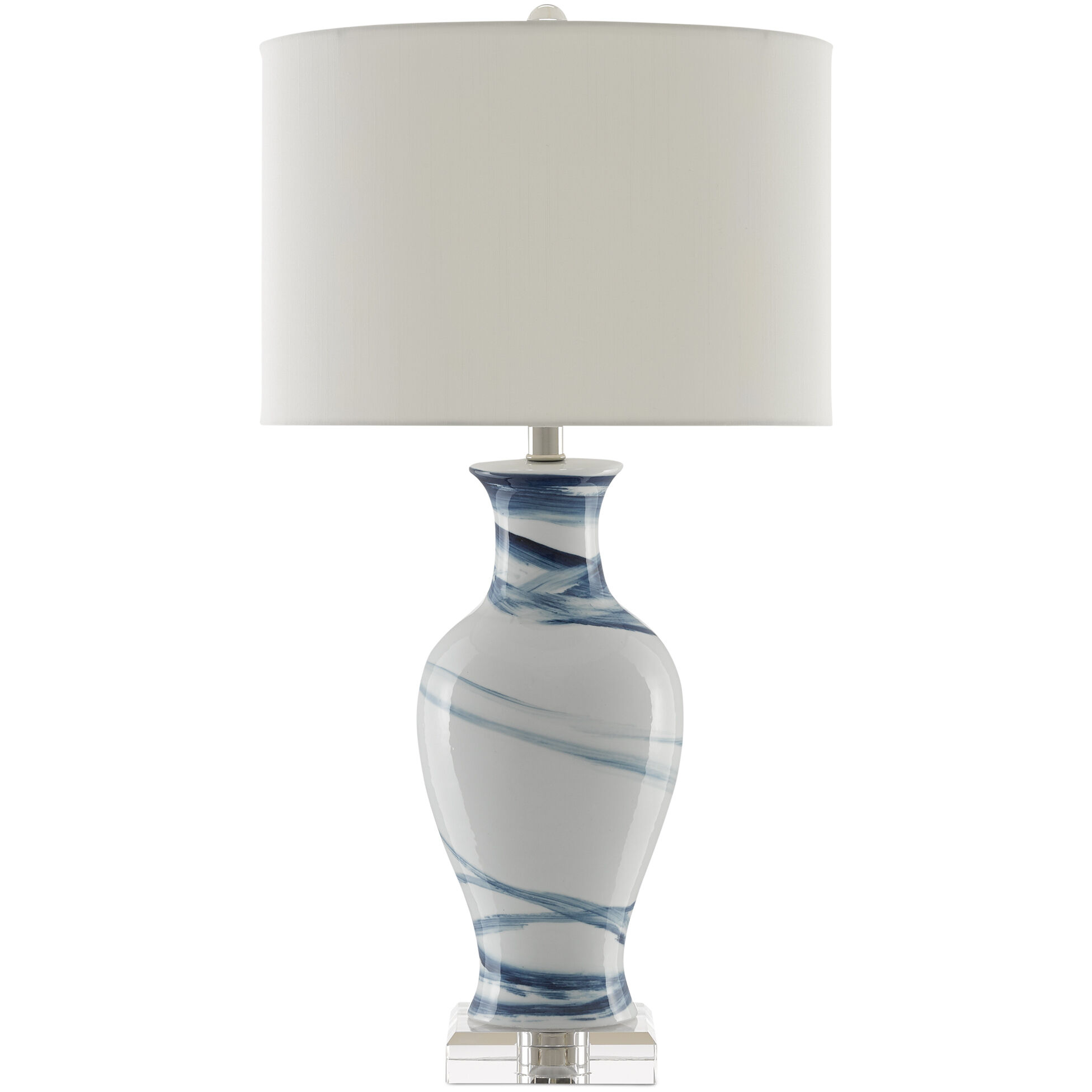 Hanni 28.5 inch 150 watt White/Blue Table Lamp Portable Light