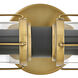 Masthead 2 Light 24 inch Heritage Brass with Black Vanity Light Wall Light