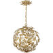 Marselle 4 Light 16.5 inch Antique Gold Mini Chandelier Ceiling Light