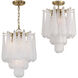 Ollie 4 Light 14.25 inch Aged Brass Chandelier Ceiling Light in Sand Glass Clear