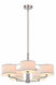 Monaco 5 Light 28 inch Satin Nickel Chandelier Ceiling Light in White Fabric