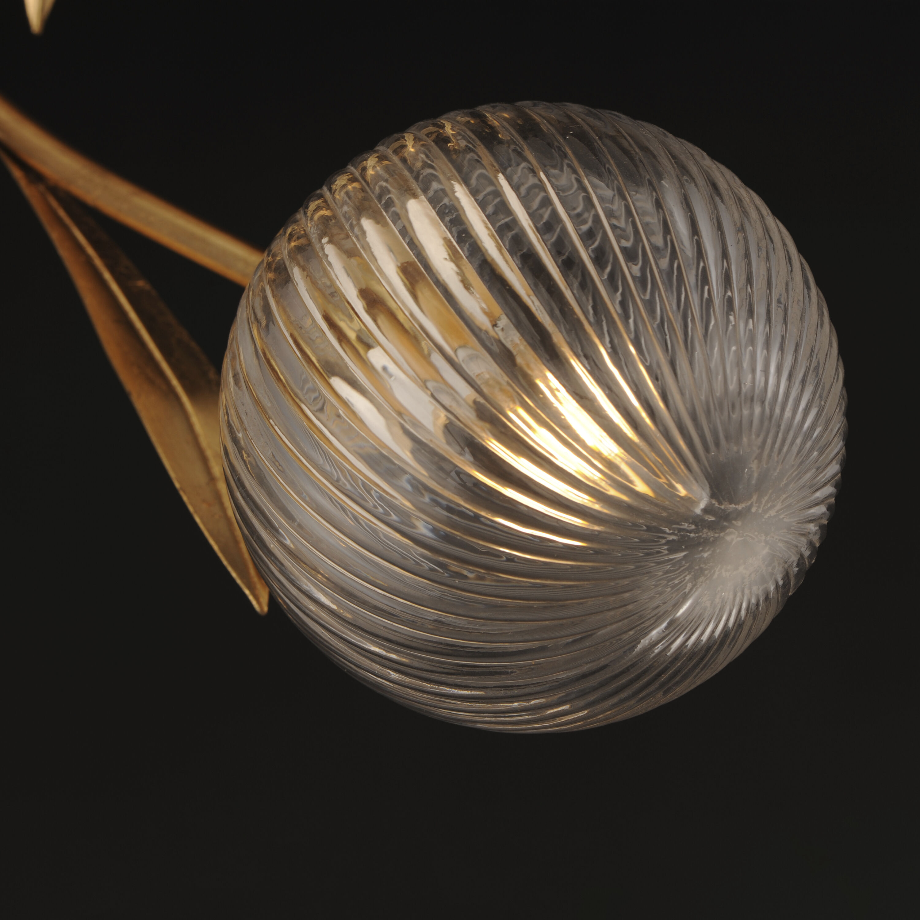 Firenze 3 Light 28.25 inch Gold Leaf Semi-Flush Mount Ceiling Light in Clear Ribbed