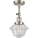 Franklin Restoration Small Oxford LED 7.5 inch Brushed Satin Nickel Sconce Wall Light in Seedy Glass, Franklin Restoration
