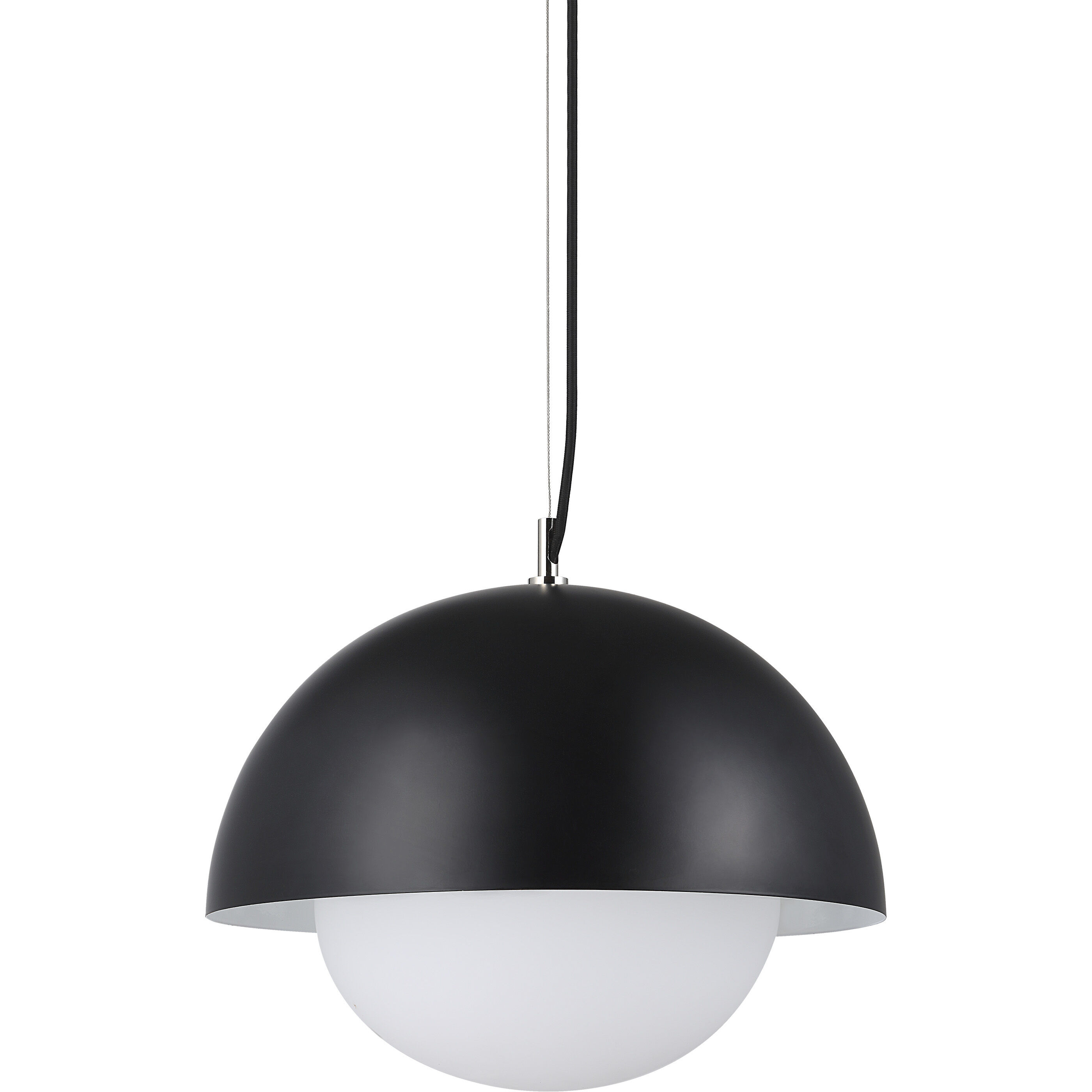Antonio LED 15.75 inch Matte Black and Etched White Pendant Ceiling Light