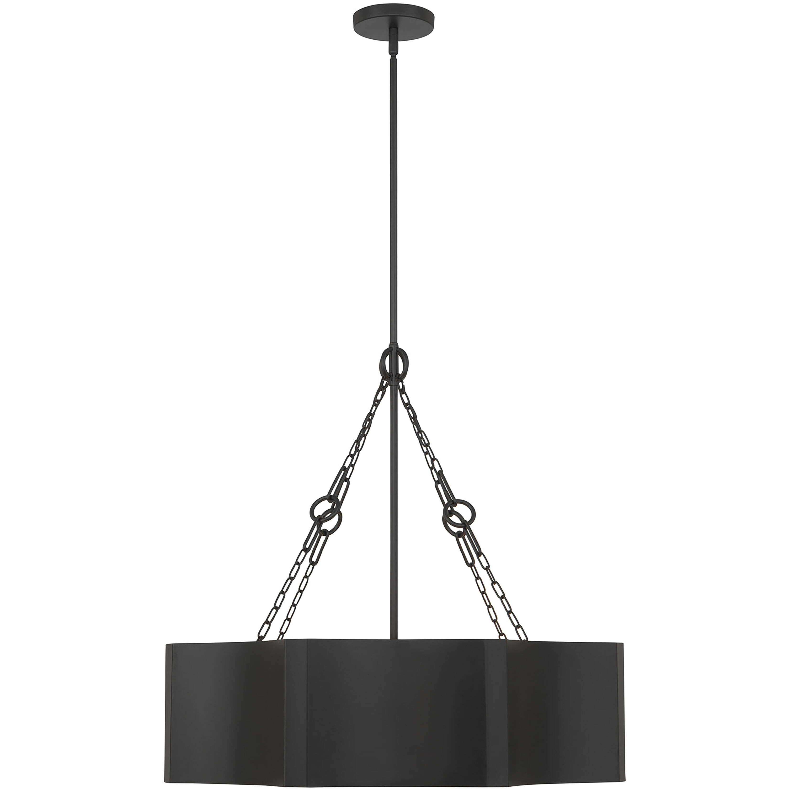 Ottavio 5 Light 28 inch Matte Black and Vintage Brass Pendant Ceiling Light