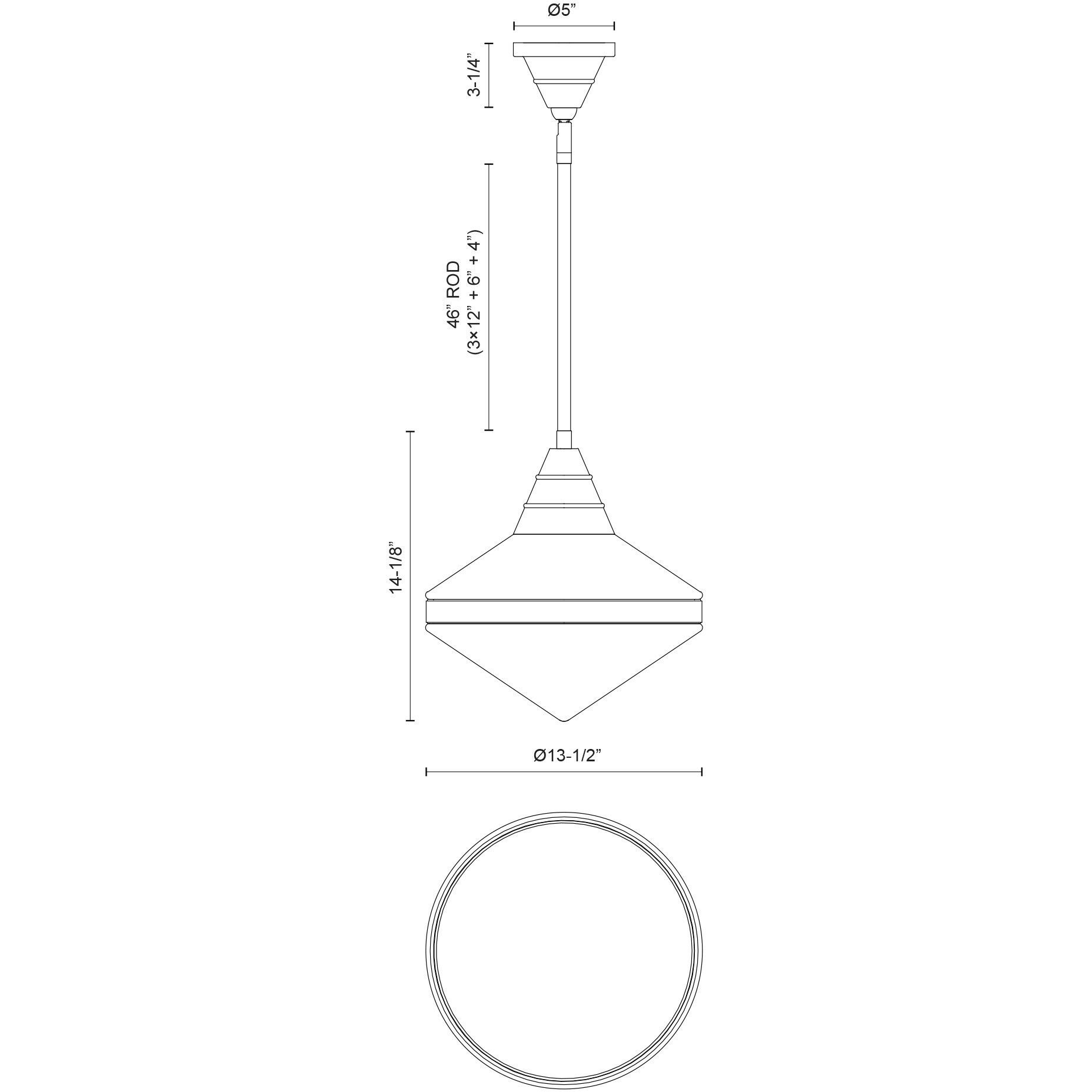 Willard Pendant Ceiling Light in Urban Bronze, Clear Prismatic Glass