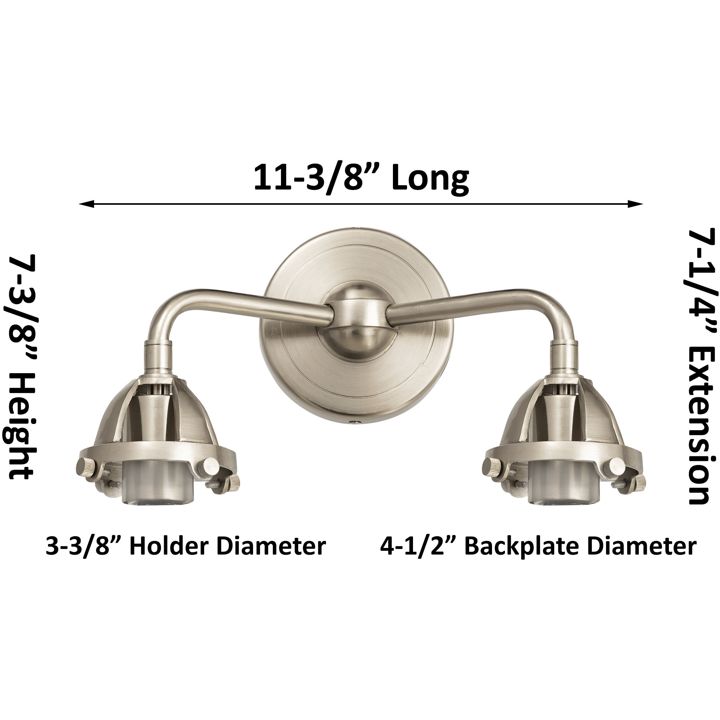 Nouveau 2 Small Canton LED 13.25 inch Brushed Satin Nickel Bath Vanity Light Wall Light in Seedy Glass