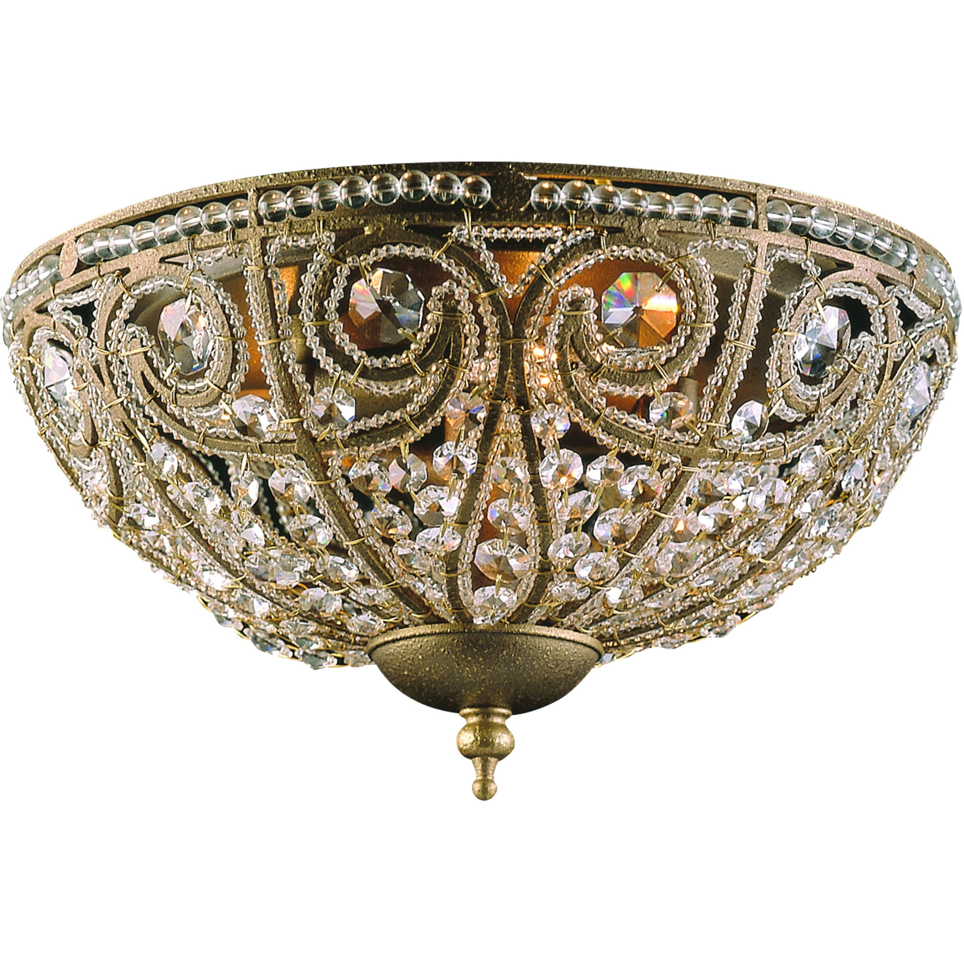 Elizabethan 3 Light 13 inch Dark Bronze Flush Mount Ceiling Light