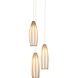Parish 3 Light 7.5 inch White/Antique Brass/Silver Multi-Drop Pendant Ceiling Light