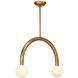 Happy LED 22.5 inch Natural Brass Pendant Ceiling Light, Small