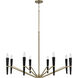 Enzo 8 Light 40 inch Aged Brass and Black Chandelier Ceiling Light