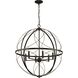 Gerald Ave 6 Light 28 inch Antique Bronze Pendant Ceiling Light