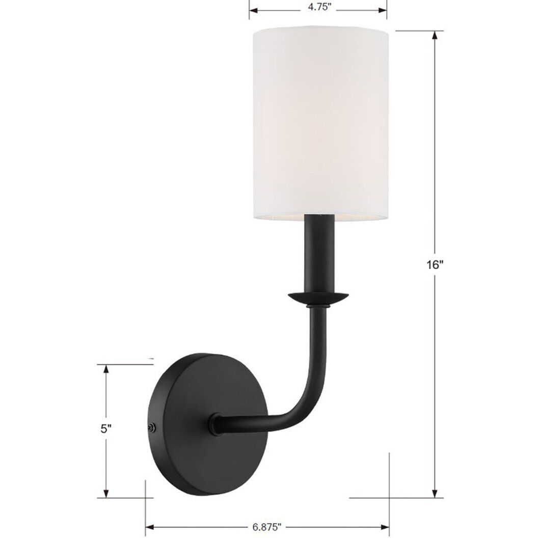Bailey 1 Light 4.75 inch Matte Black Sconce Wall Light