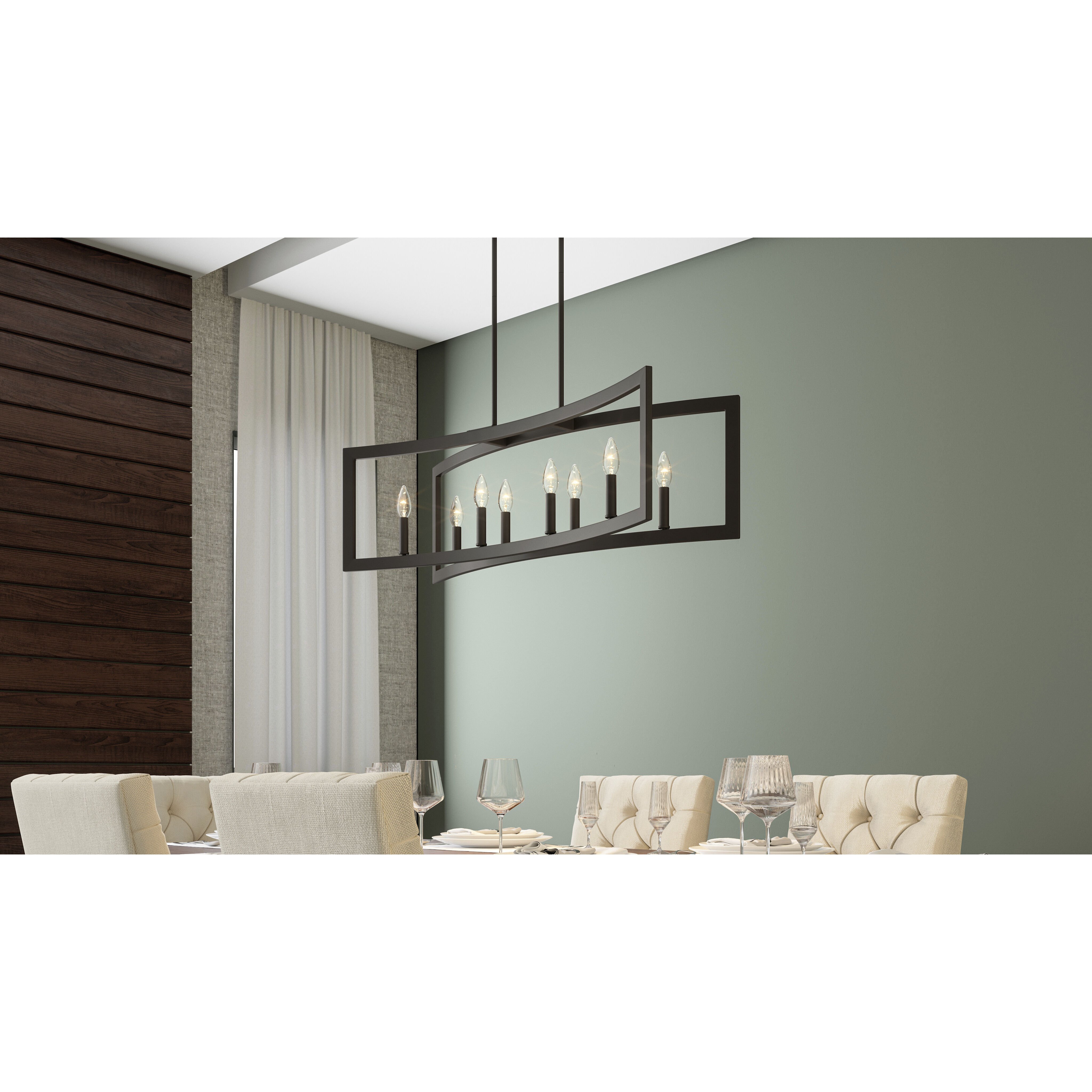 Beaufain 8 Light 38 inch Old Bronze Island Light Ceiling Light