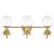 Palma 3 Light 24 inch Heritage Brass Vanity Light Wall Light